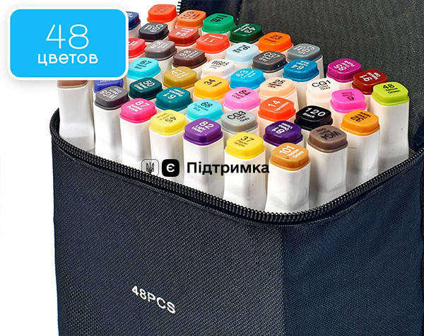 

Набор скетч маркеров для рисования Touch Sketch 48 шт, маркеры двусторонние для эскизов и скетчей, Разные цвета