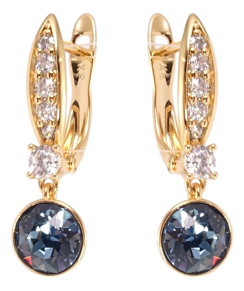 

Серьги Xuping Позолота 18K с кр-ми Swarovski подвески английский замок "Кристаллы Montana"