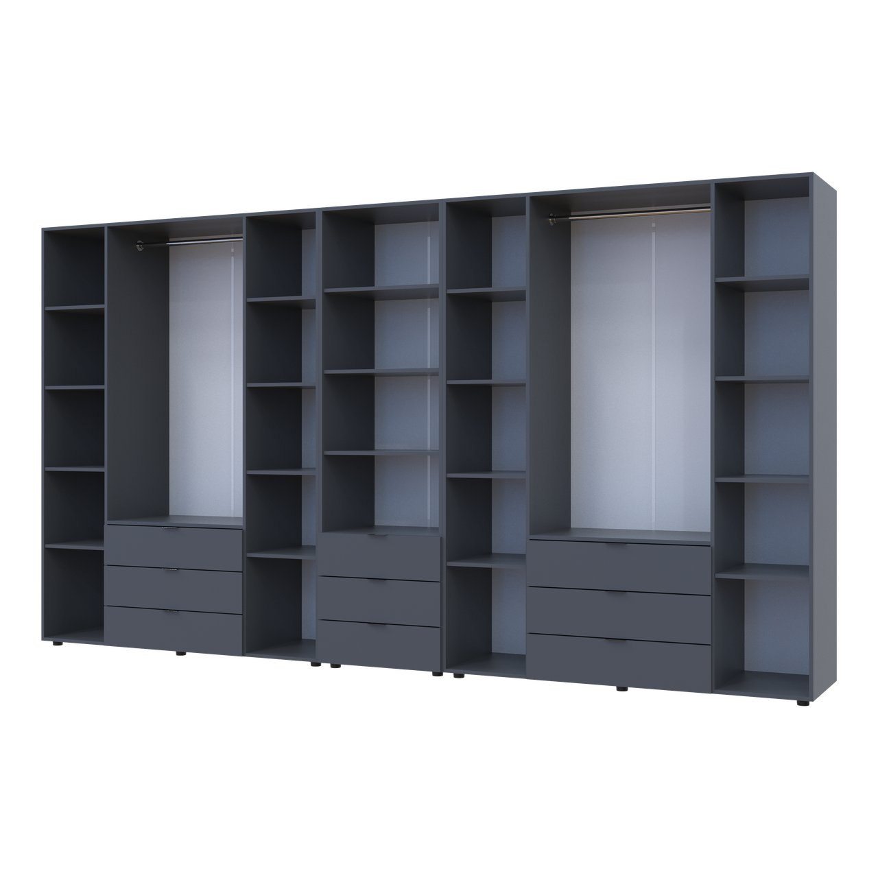 Шафа для одягу Doros Гелар Графіт 4+4ДСП з пеналом 370х49.5х203.4 (42005173) 3