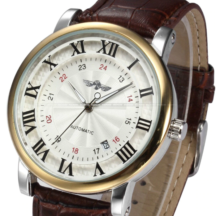 

Мужские механические часы на ремешке Winner Cartier. Крутые мужские молодёжные часы