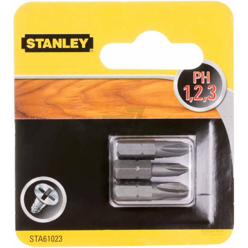 

Биты в наборе 3ед. (Ph 1, 2, 3 L=25 мм) Stanley STA61023