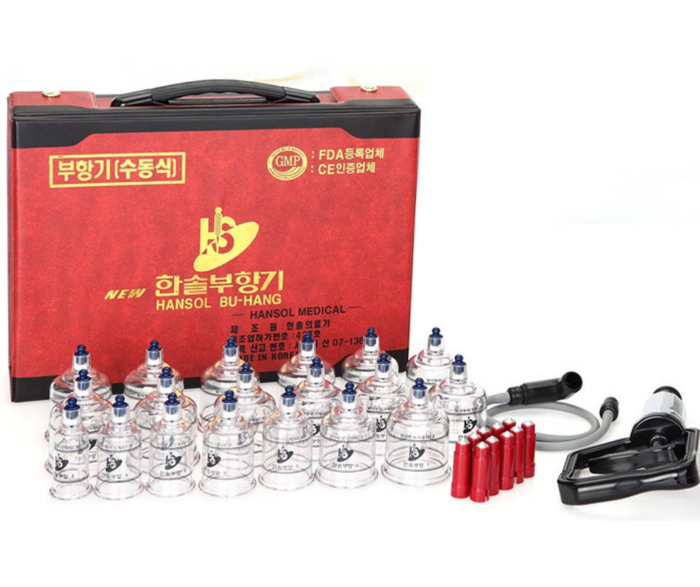 

Массажные вакуумные банки Hansol с насосом 19 шт (Южная Корея)