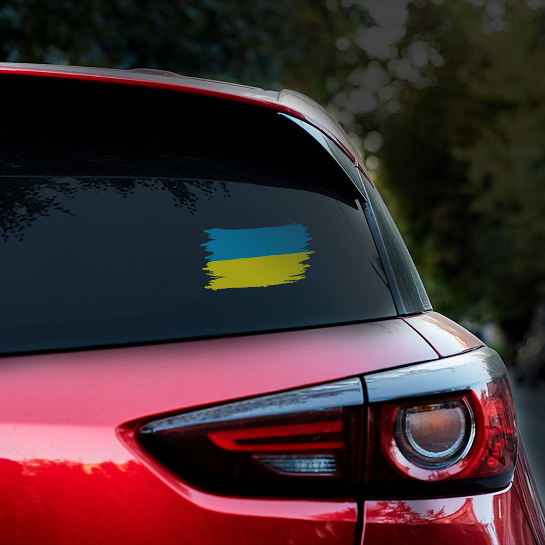 

Наклейка на авто Флаг Украины 10*17 см + монтажная пленка