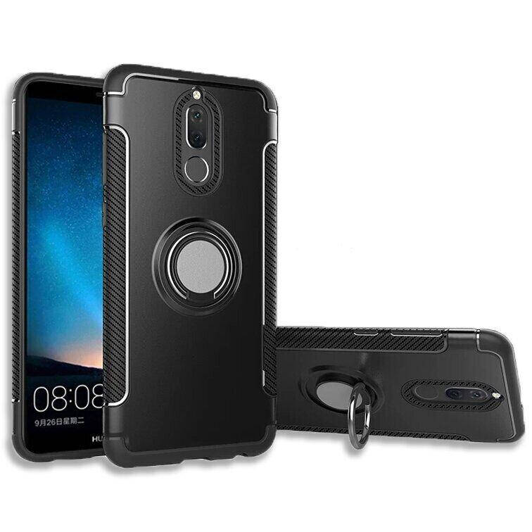 

Противоударный чехол с кольцом для Huawei Mate 10 lite цвет Черный