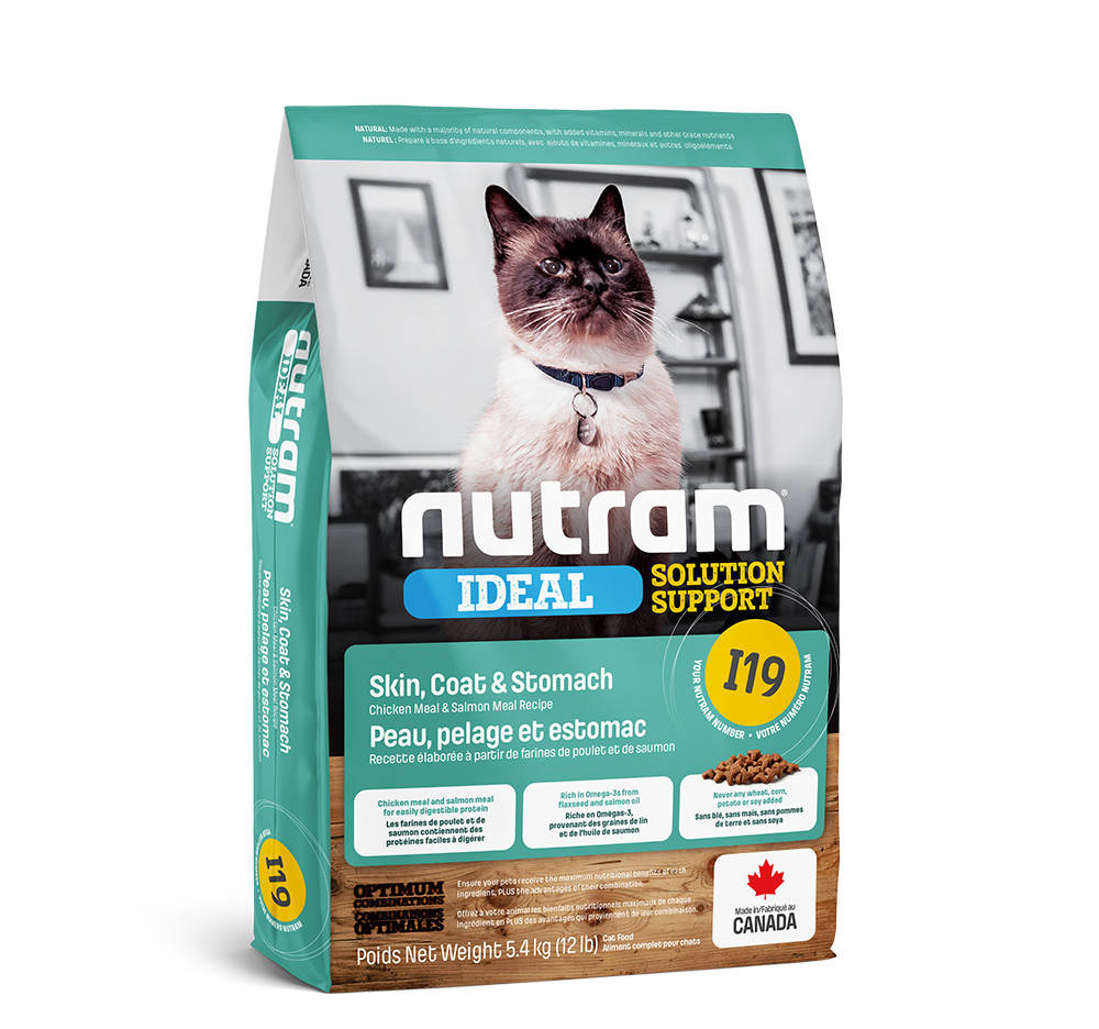 

Сухой корм для кошек с чувствительным пищеварением и проблемами кожи и шерсти I19 NUTRAM 5,4 кг