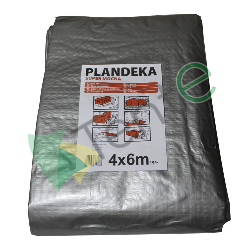 

Тент водостойкий 4х6 м (+-5%)Tarpaulin SUPER MOCNY 160 г/м2, Серый