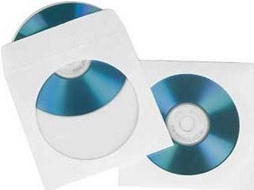 

Конверт для CD и DVD дисков белый с окошком