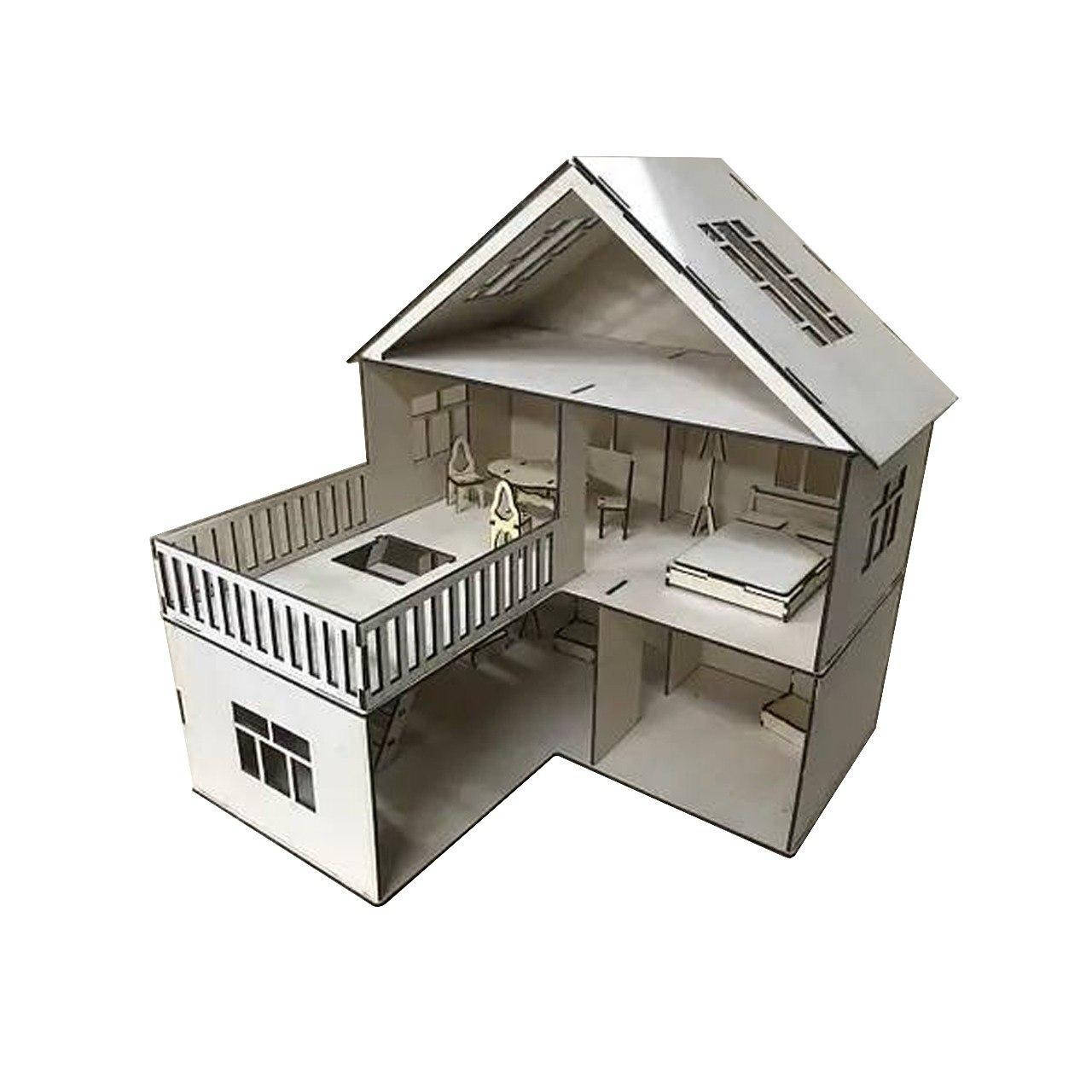 

Детский кукольный дом с деревянной мебелью 32Х32Х35