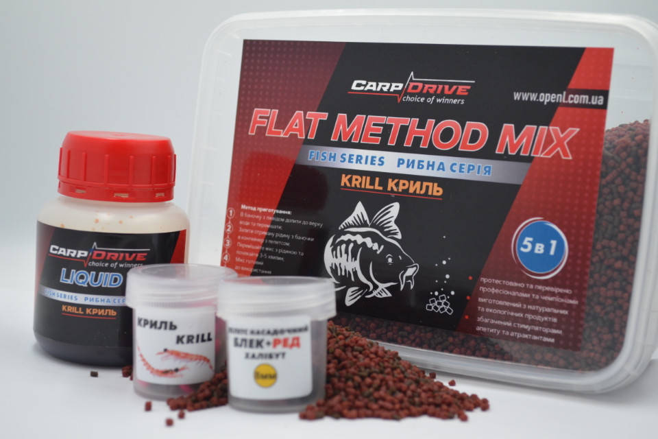 

Методный пеллетс, флэт метод микс Krill (Криль) Carp Drive 5 в 1