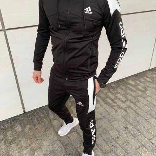 

АКЦИЯ ОСЕНИ. Спортивный мужской костюм Adidas (штаны+олимпийка) черного цвета. 95% хлопок. Сезон Весна-Лето XL, Красный