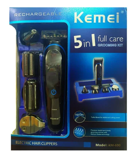 

Машинка для стрижки Kemei LFQ-KM-690 5 в 1, Триммер бритва многофункциональная