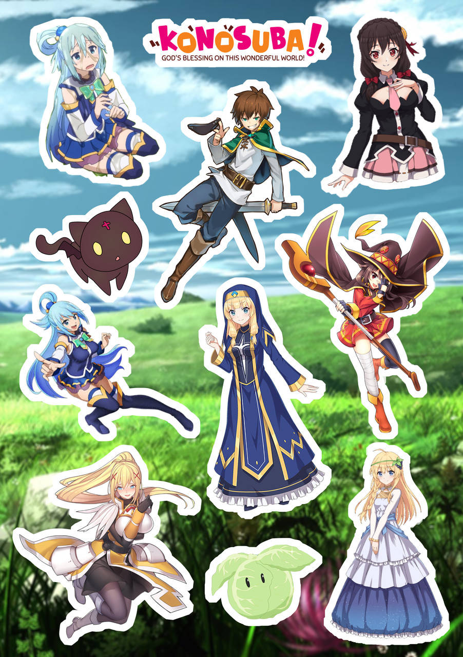 

Стикерпак по мотивам аниме. Коносуба., Разные цвета