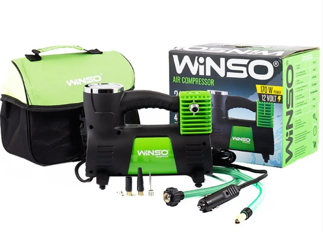 

Компрессор Winso 133000 10 Атм, 40 л/мин.170Вт кабель 3м, шланг 1м подсветка манометра