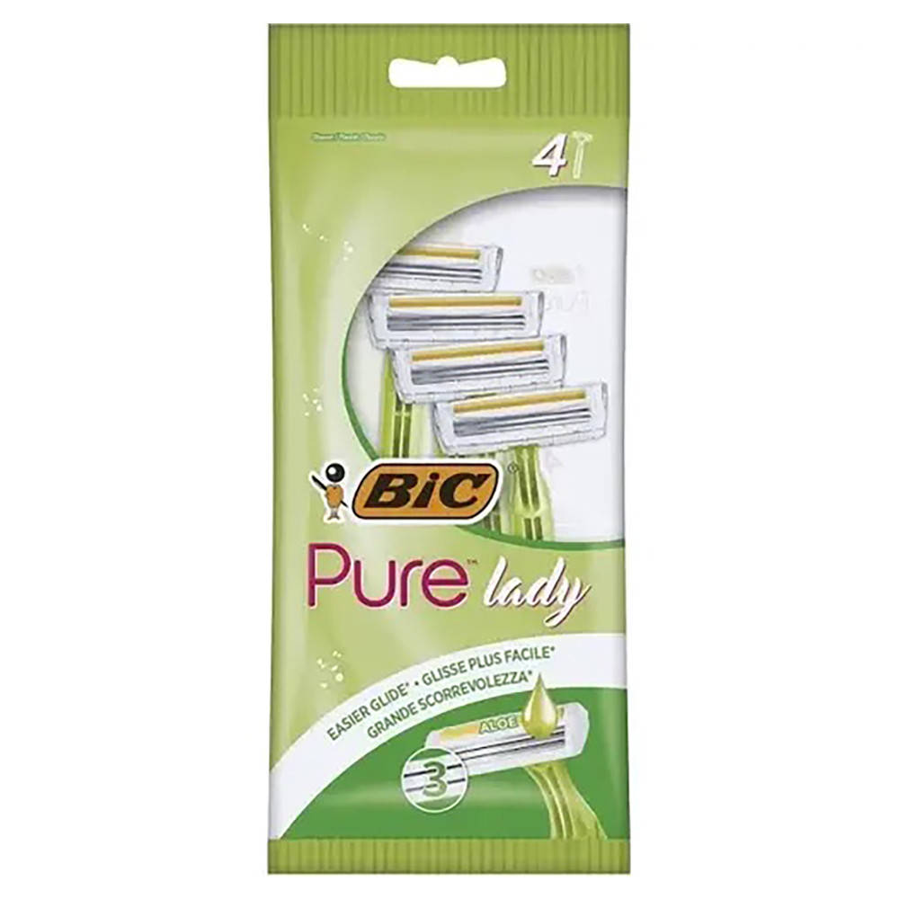 

Набор бритв без сменных картриджей BIC Pure 3 Lady 4 шт (3086126726984), Зелёный