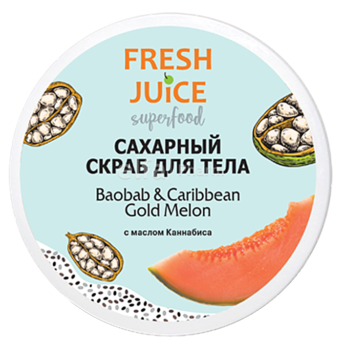 

Сахарний скраб для тіла Superfood Baobab & Caribbean Gold Melon 225 мл Fresh Juice