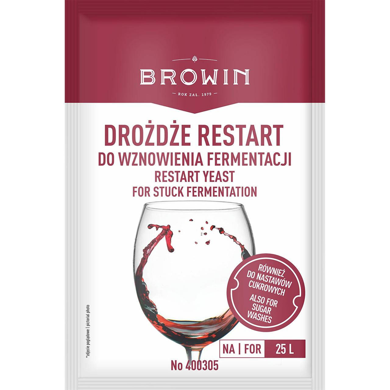 

Винные дрожжи Browin Restart для возобновления брожения вина, 22г