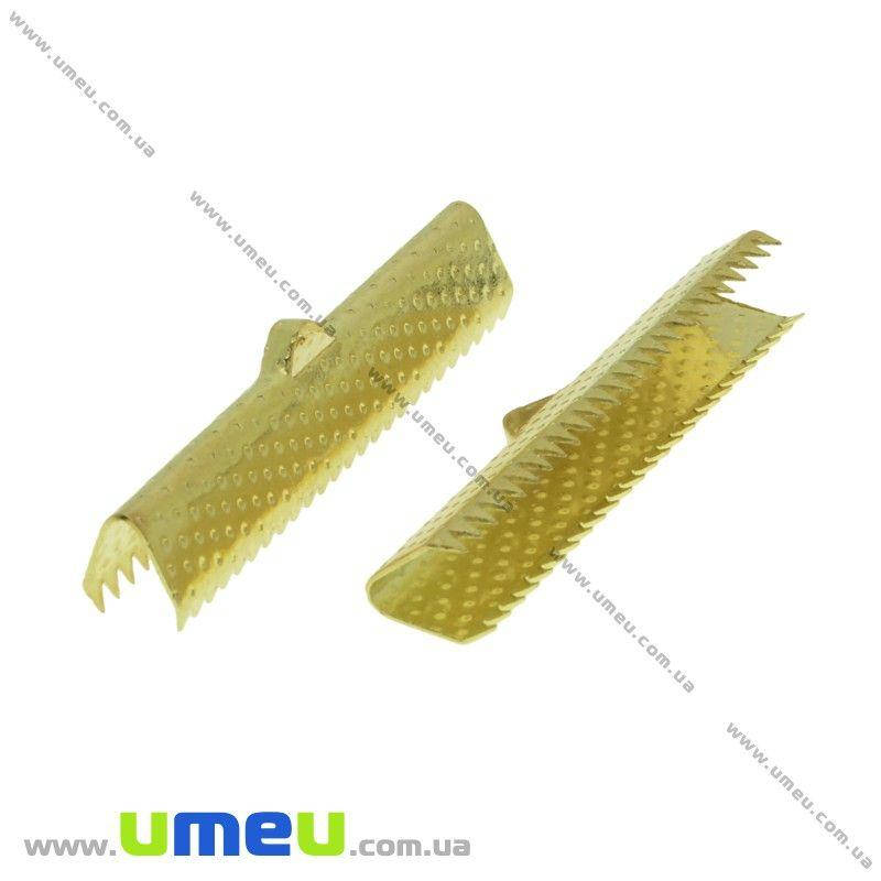 

Зажим для лент, 35х8 мм, Золото, 1 шт (ZAG-031820)