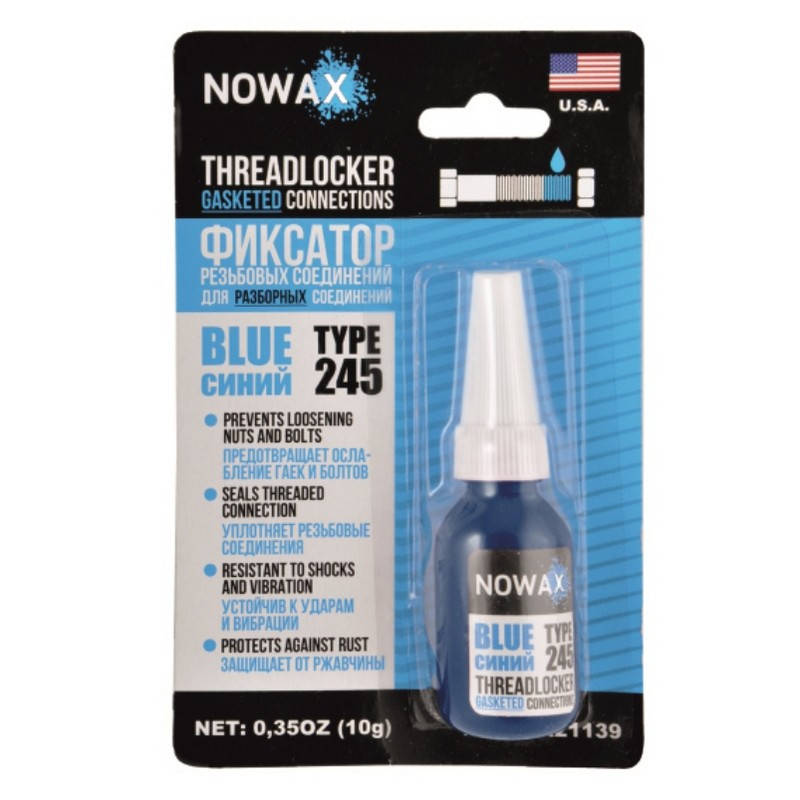 

Синий фиксатор резьбы NOWAX Threadlocker Blue