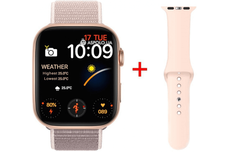 

Смарт-часы Smart Watch FK88 Series 6 Pink Умный фитнес браслет (уведомления, звонки, голос вызов) + 2 ремешка