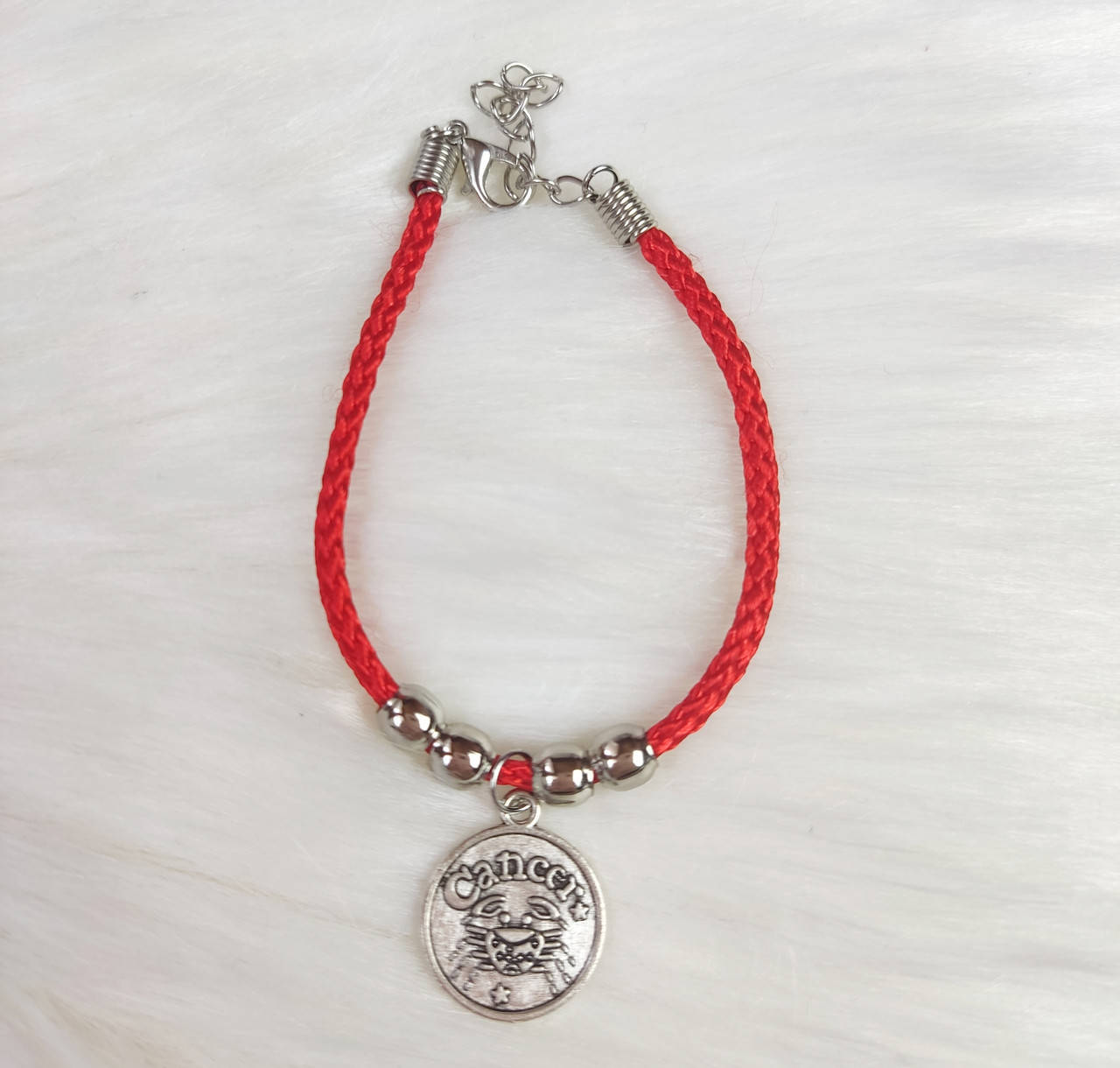 

Браслет красный Красная нить Знаки зодиака Рак Finding Античное серебро