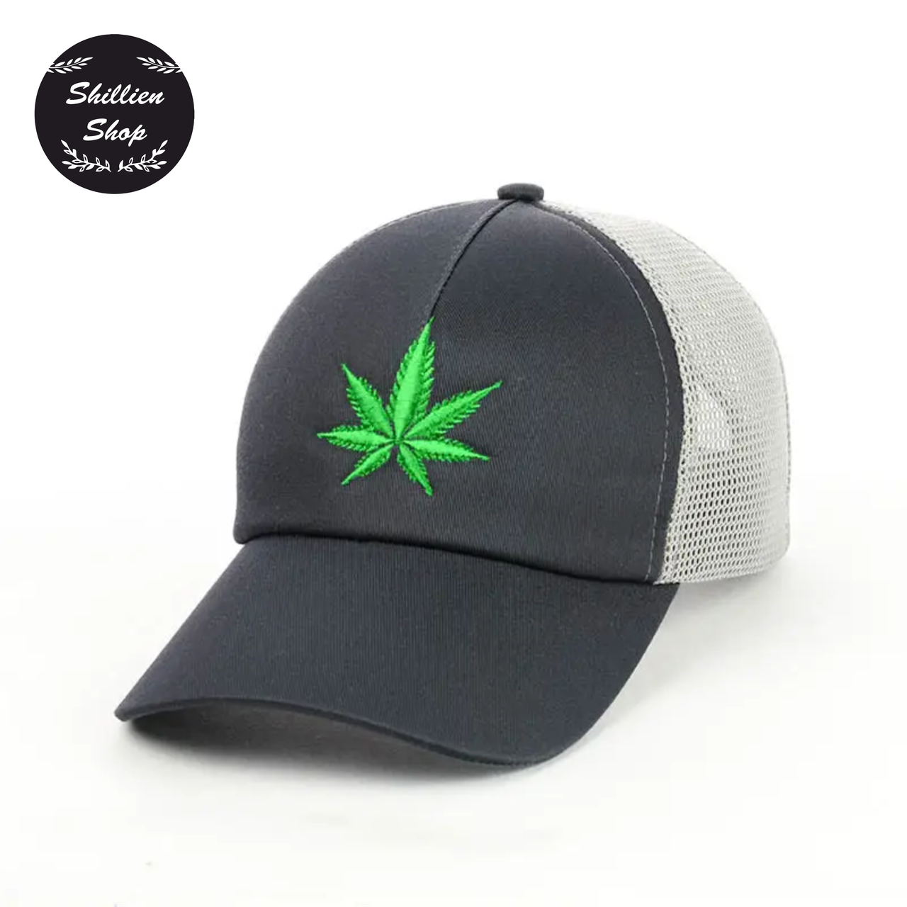 

● Летняя кепка бейсболка с сеткой - Марихуана / Конопля ● Серый