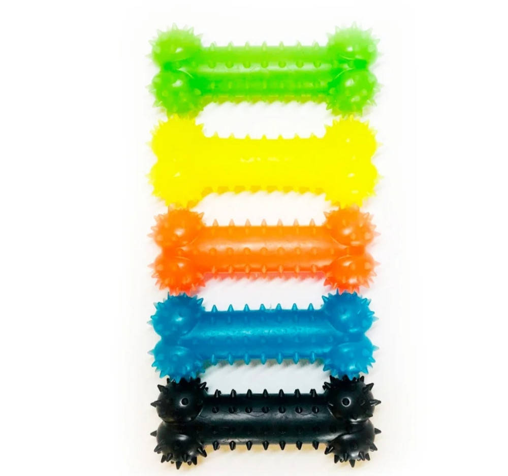 

Игрушка для собаки кость резиновая с шипами Fox с запахом ванили 8см