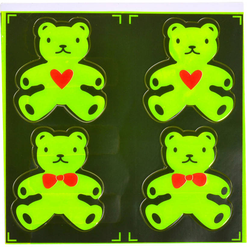 

Наклейка светоотражающая 4 штуки "Мишка" 131