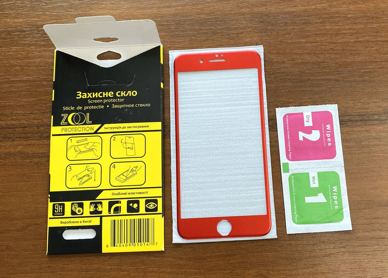 

Защитное стекло на iPhone 7 Plus 5D красного цвета, Красный