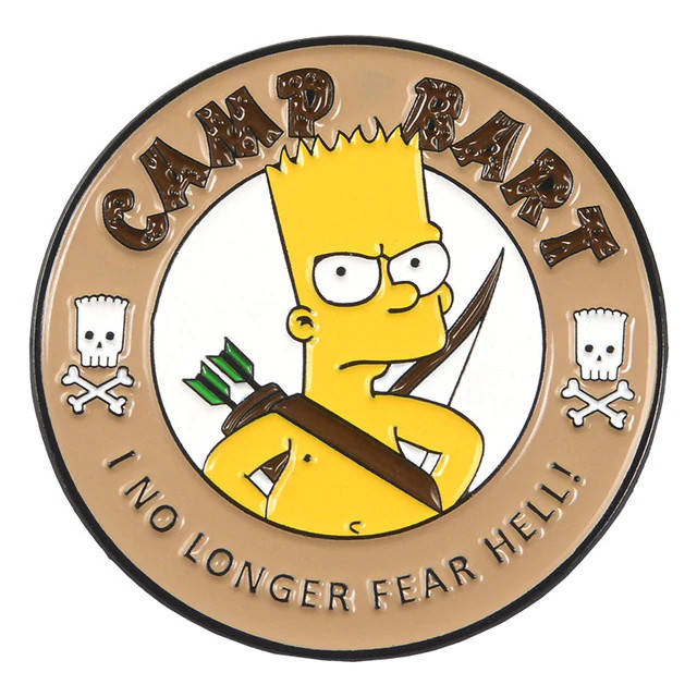

"Лагерь Барта Я больше не боюсь пекла! Camp Bart... (Симпсоны)" значок (пин) металлический