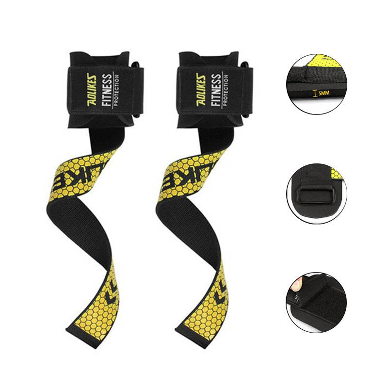 

Лямки для тяги AOLIKES HW-7633 Black + Yellow штанги атлетические