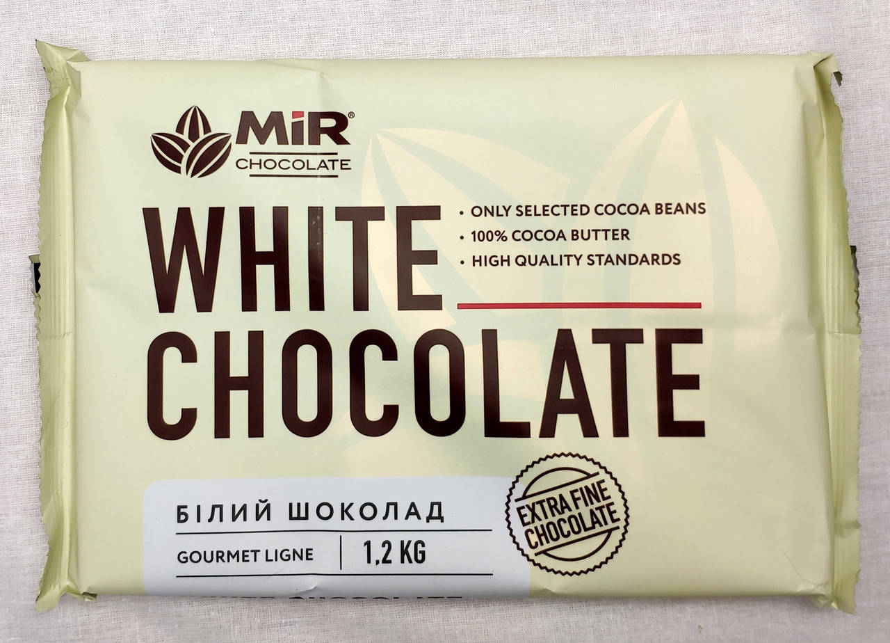 

Белый шоколад 26 % какао в плитке 1,2 кг, Мир