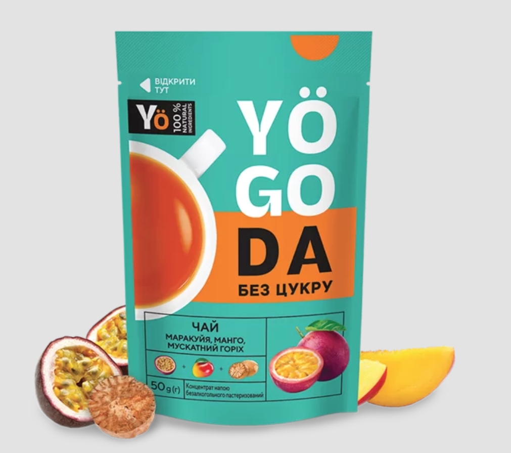 

Чай Маракуйя, Манго, Мускатний горіхі БЕЗ ЦУКРУ "Yogoda" 50гр
