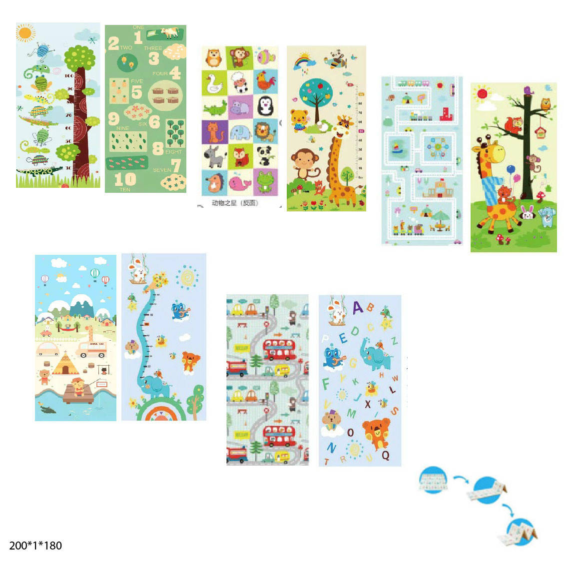 

Килимок складний CARRELLO 200 EVA 5 видів у сумці 200*1*180 см