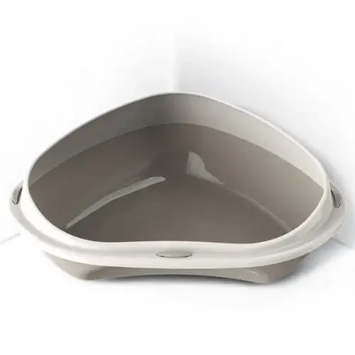 

Туалет угловой с бортиком Georplast Shuttle Corner для кошек, 49×40×17.5 см, серый