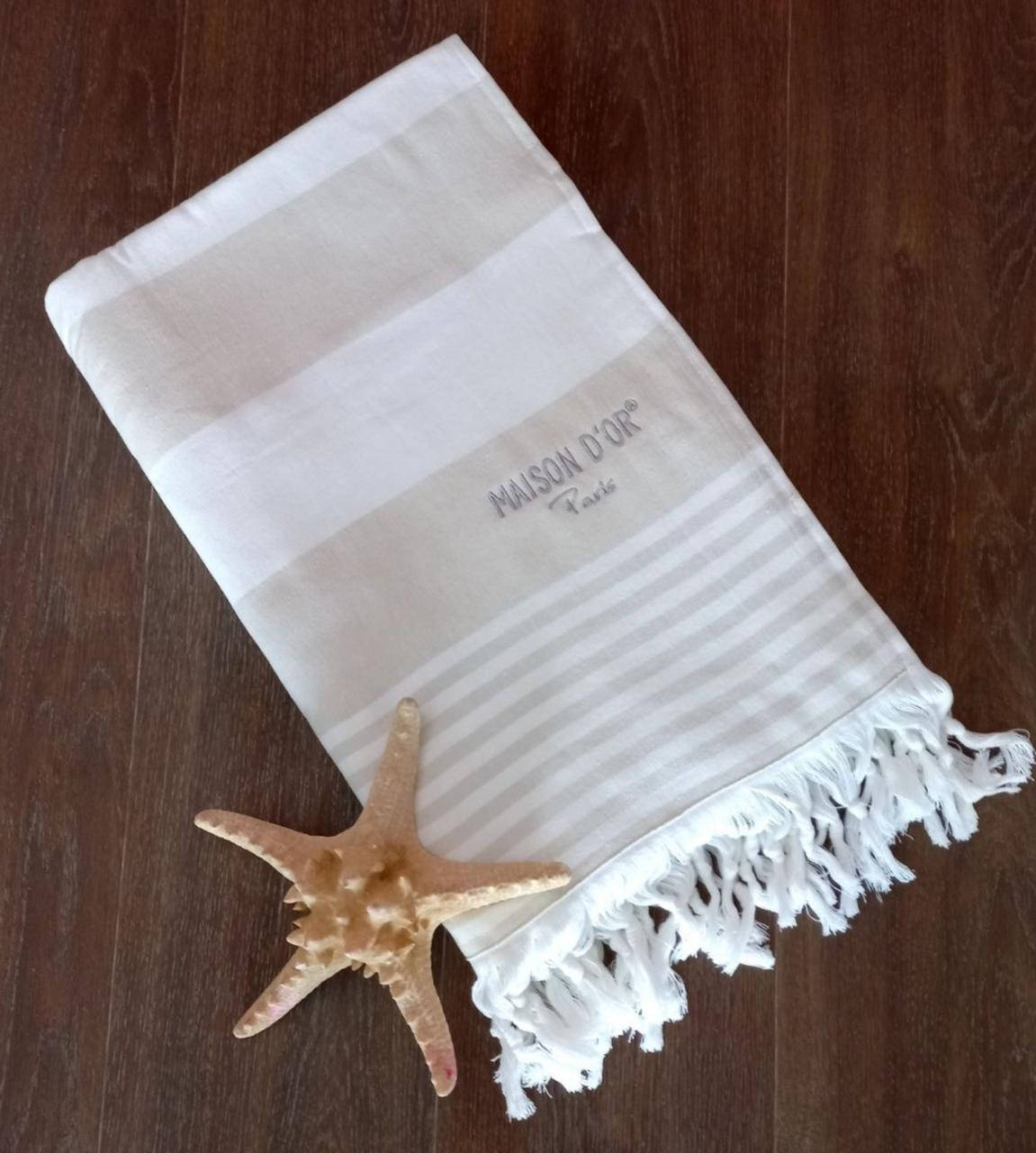 

Полотенце Maison D'or Primavera 100x200 White-Beige, Бежевый