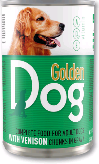 

Корм для собак с олениной в соусе Golden Dog 415 г Венгрия 5999884350033