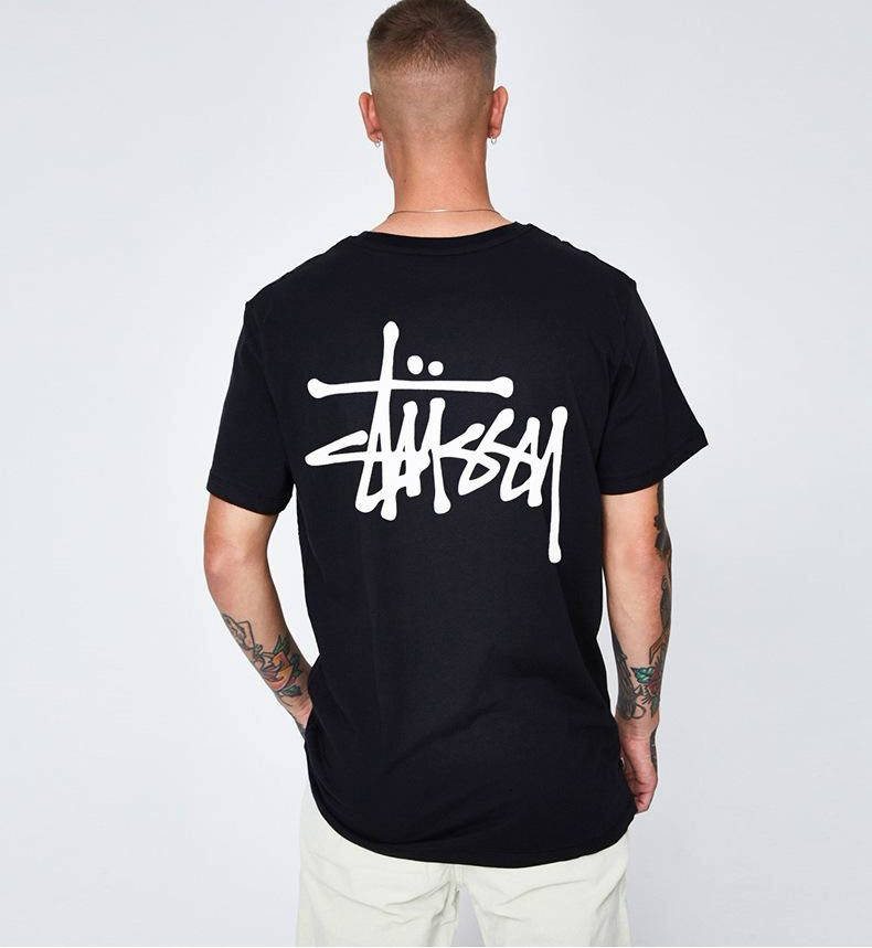 

Черная футболка Stussy Two-sides Logo унисекс футболки Стасси Стусси