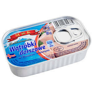 

Печень трески в собственном соусе M&K wątróbki rybne w sosie własnym 115г