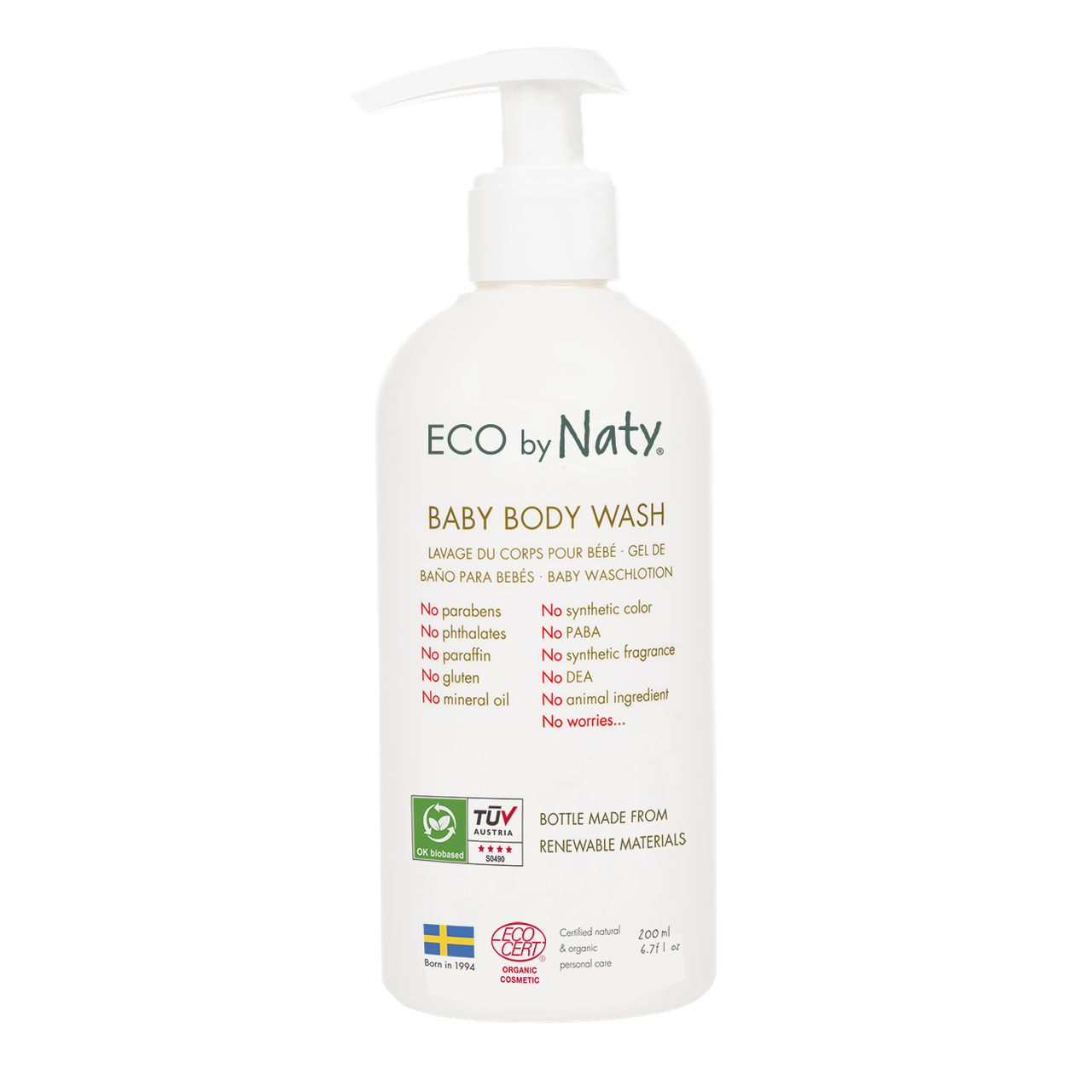 

Органический детский гель для душа Eco by Naty 200 мл (ФР-00000377)