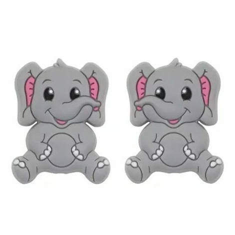 

Слонёнок бусина силиконовая Серый