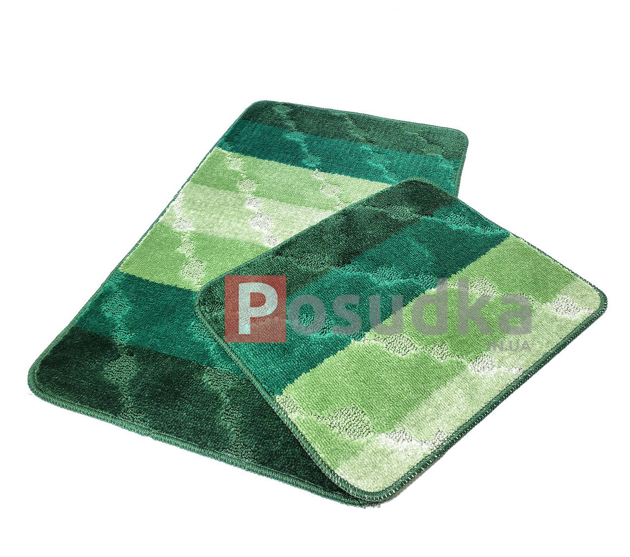 

Коврики зеленого цвета для ванной Vonaldi на резиновой основе 50х80 см + 40х50 см, Зелёный