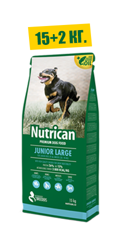 

Nutrican Junior Large 15кг+2кг корм для щенков крупных пород