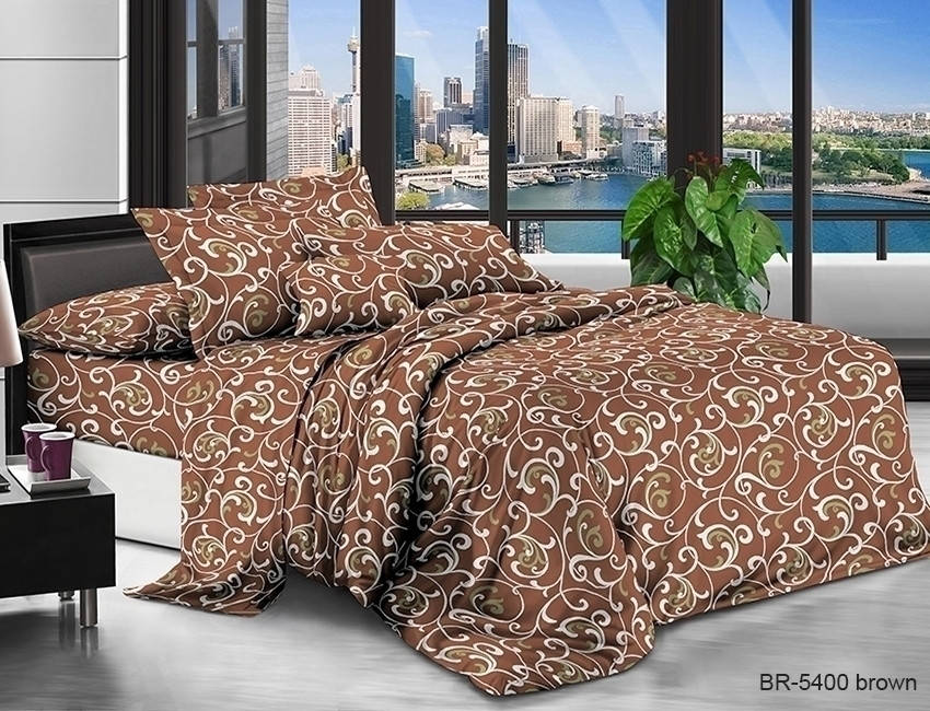 

Постельное белье полуторный комплект 3D BR5400 brown, Коричневый
