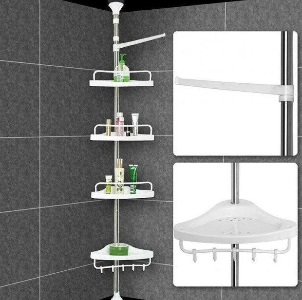

Угловая полка для ванной комнаты Multi Corner Shelf, высота 2.6 м