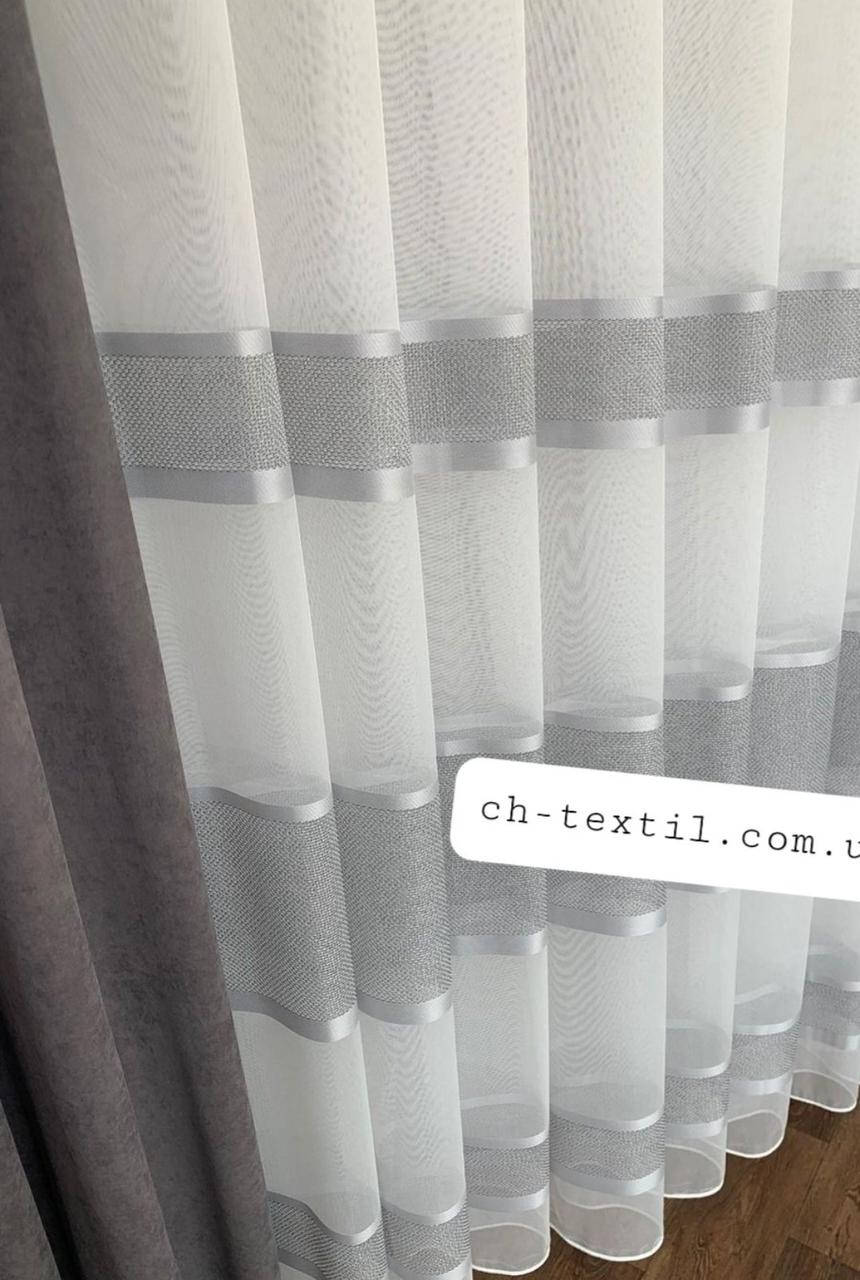 

Тюль лен. Цвет белый с серым