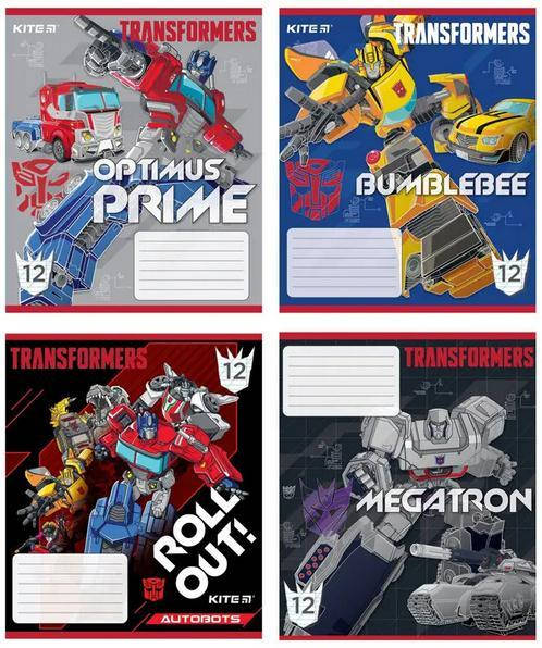 

Тетрадь 12 листов КОСАЯ линия "KITE"/ Transformers