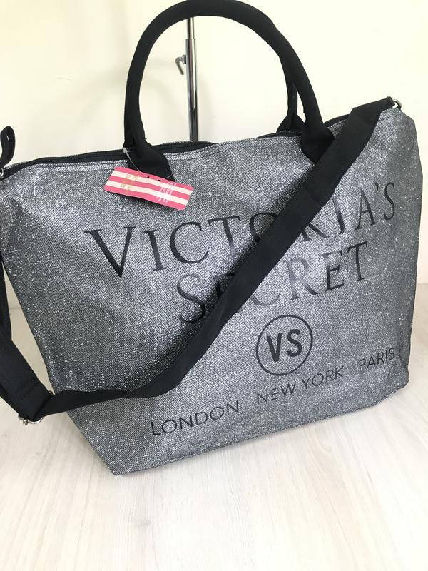 

Сумки Victoria's Secret серебро и синяя, Синий