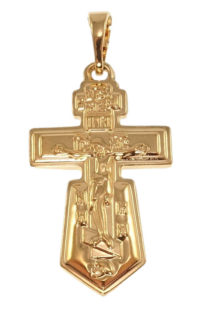 

Кулон Xuping Позолота 18K "Православный Крест с Распятием" для цепочки до 5мм