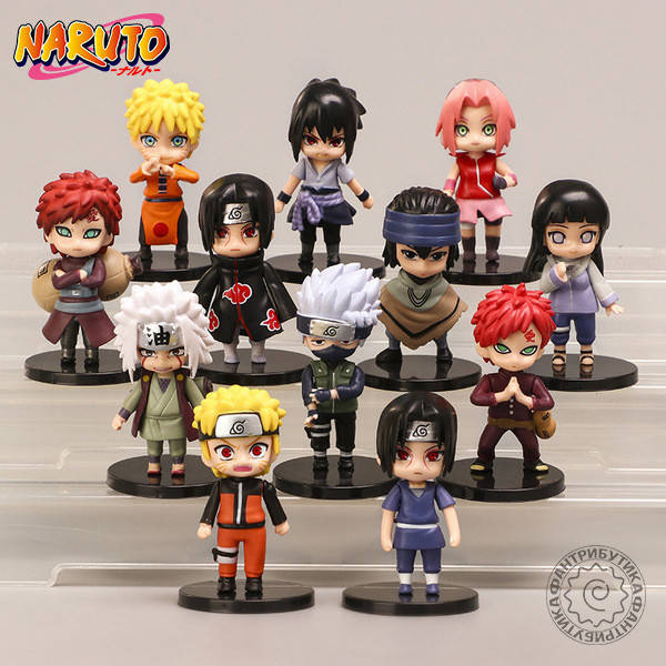 

Чиби Наруто фигурки статуэтки 6 см Узумаки аниме naruto набор 12 шт / поштучно учиха итачи игрушка