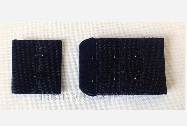 

Застежка для бюстгальтера на 2 крючка 3,2 см черная, Черный